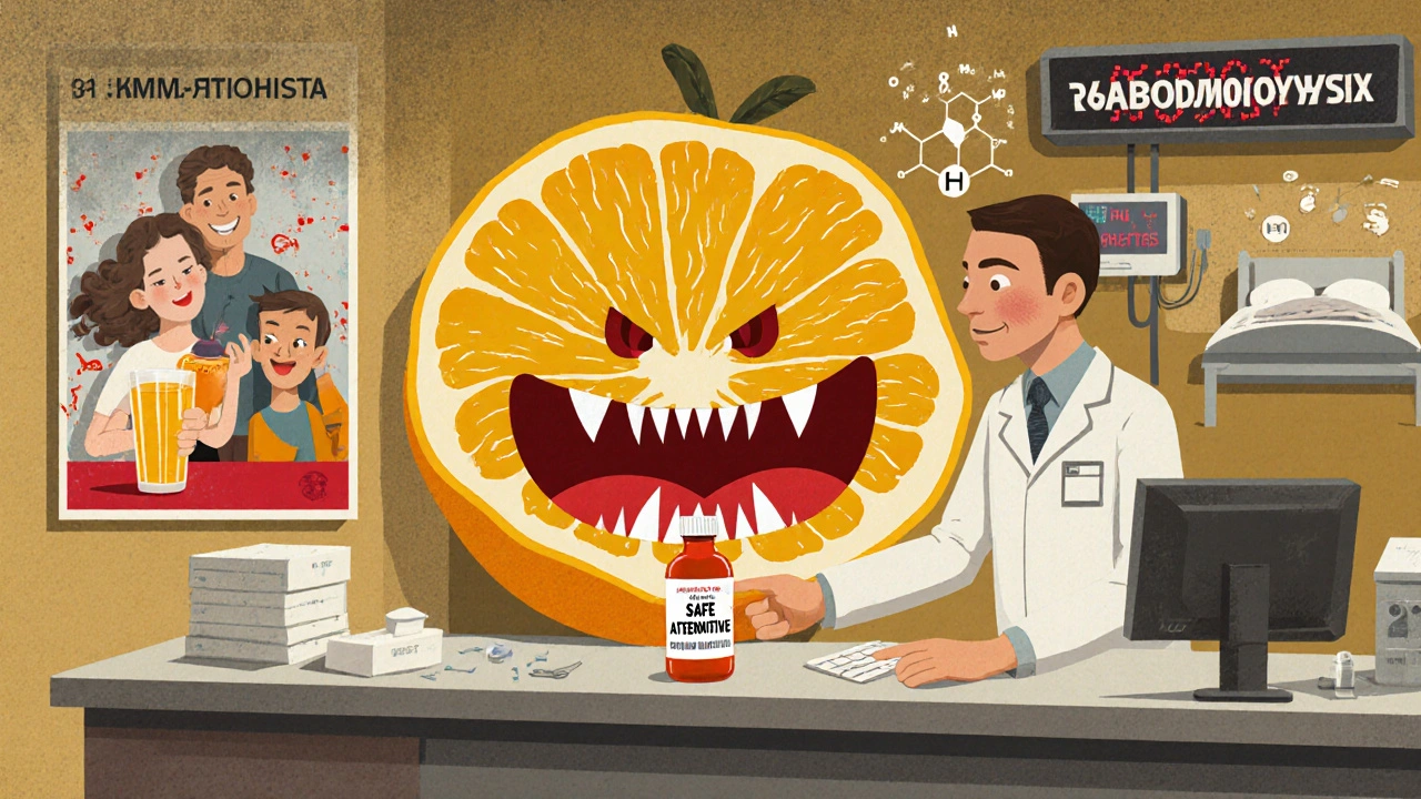 A pharmacist offers a safe medication alternative while warning against a menacing grapefruit.