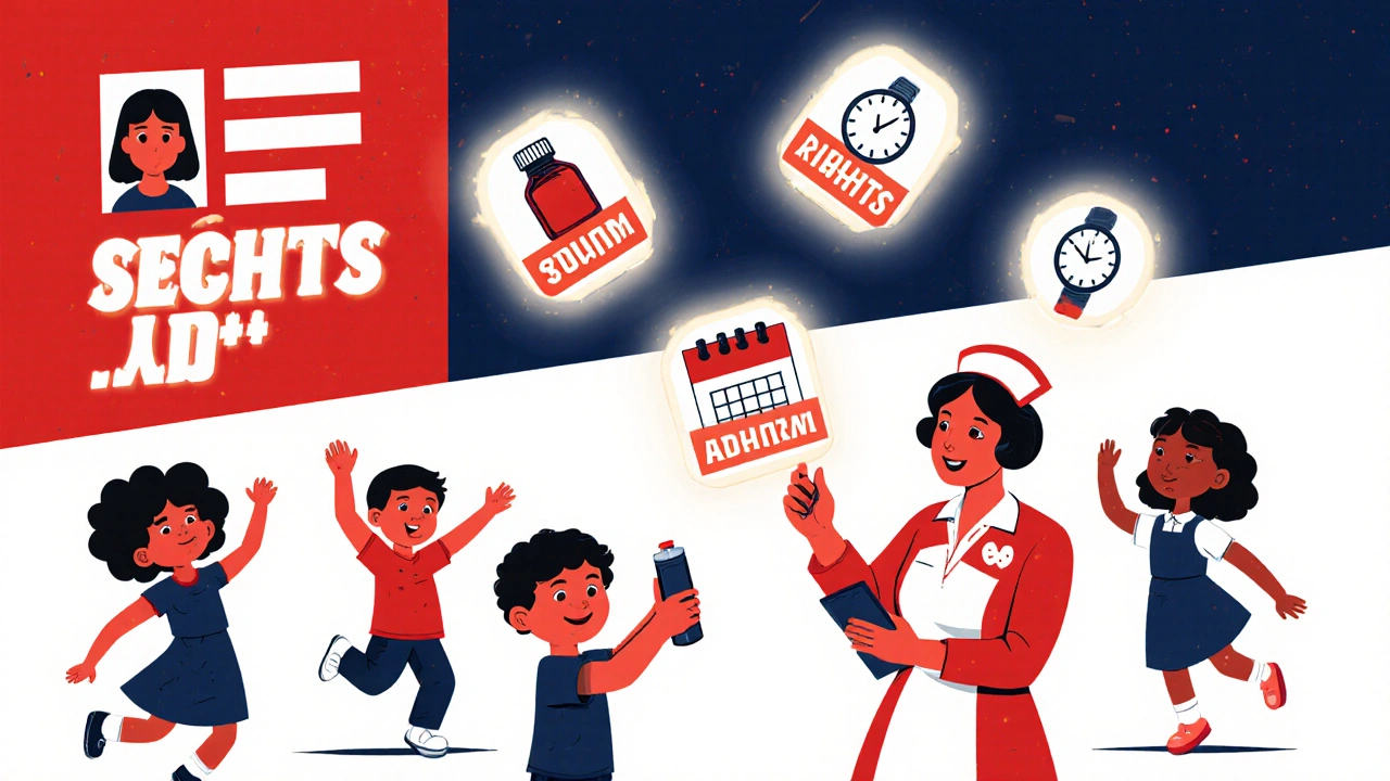 Nurse verifies five rights of medication administration with floating icons