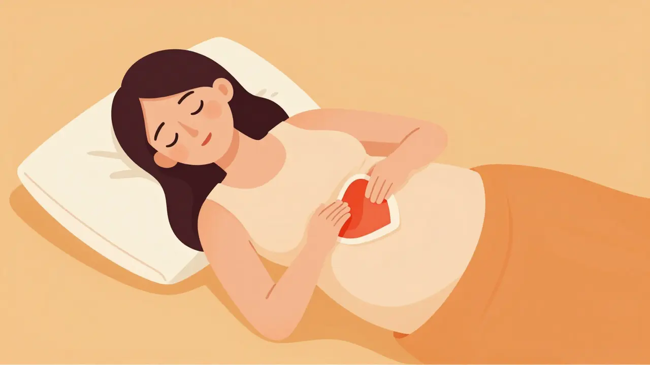 Left side sleeping with wedge pillow and heartburn shield