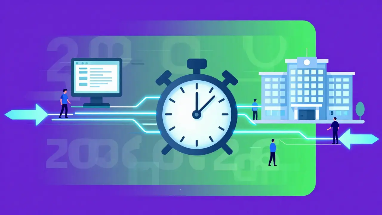 Glowing network lines connecting healthcare facilities rapidly